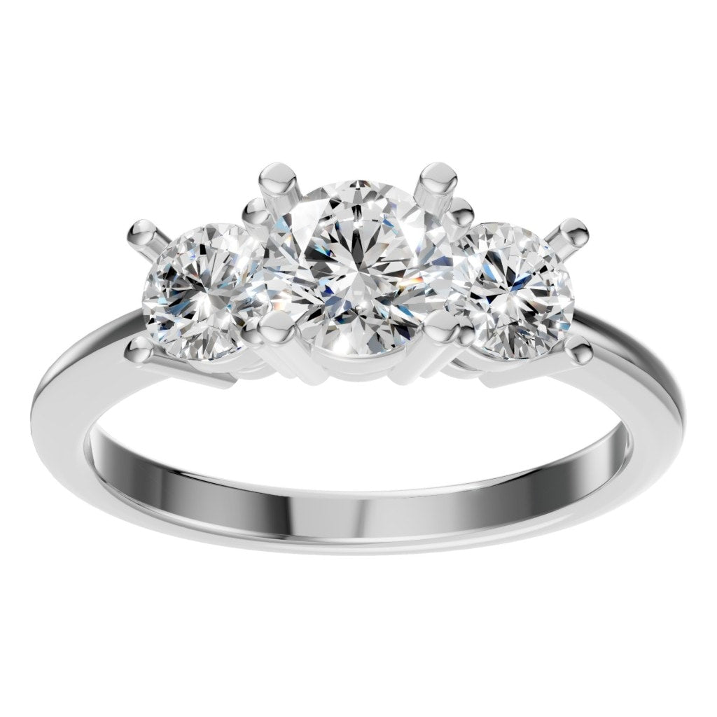 RI-2290 White Gold Ring SET - Front View