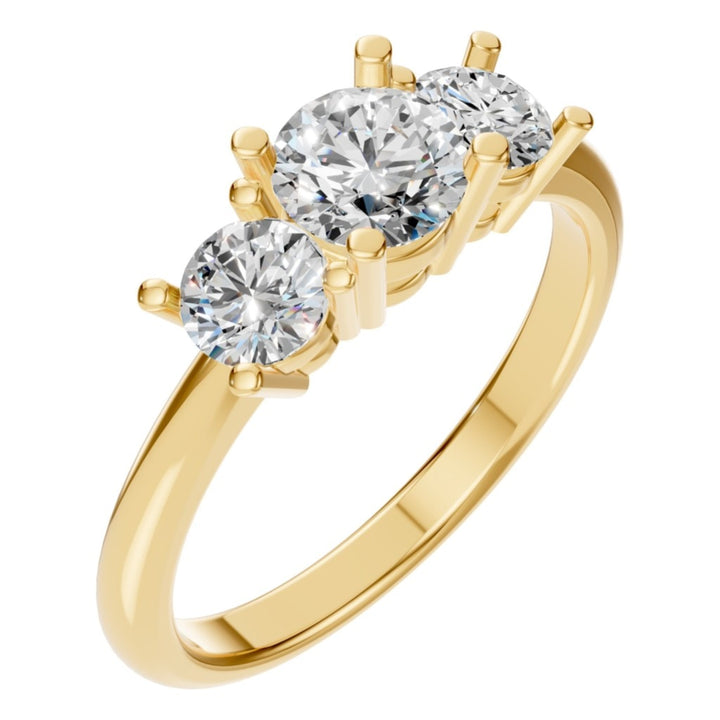 Three Stone Ring Mounting - Round 5mm