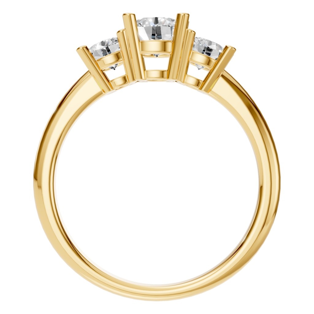 RI-2290 Yellow Gold Ring SET - Top View