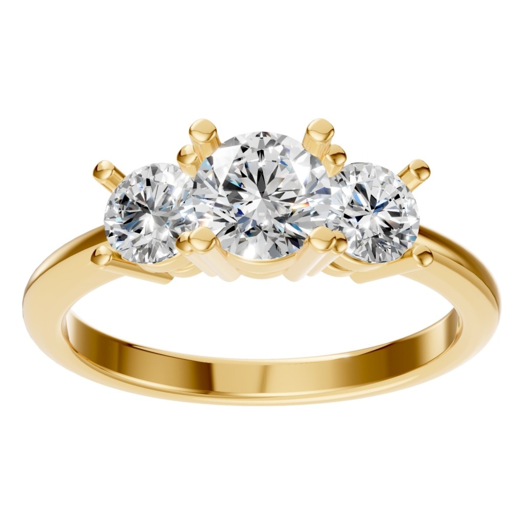 RI-2290 Yellow Gold Ring SET - Front View
