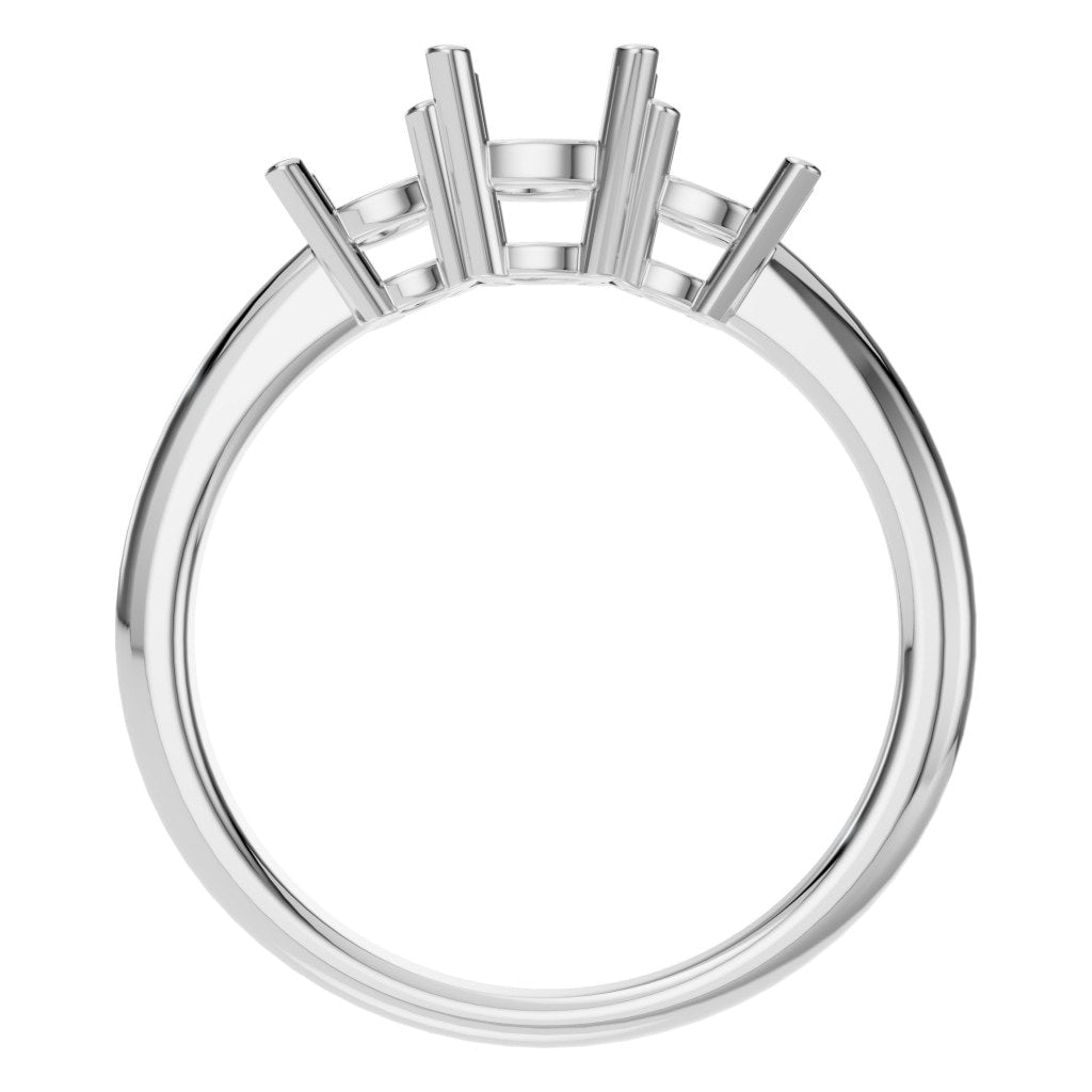RI-2290 White Gold Ring UNSET - Top View