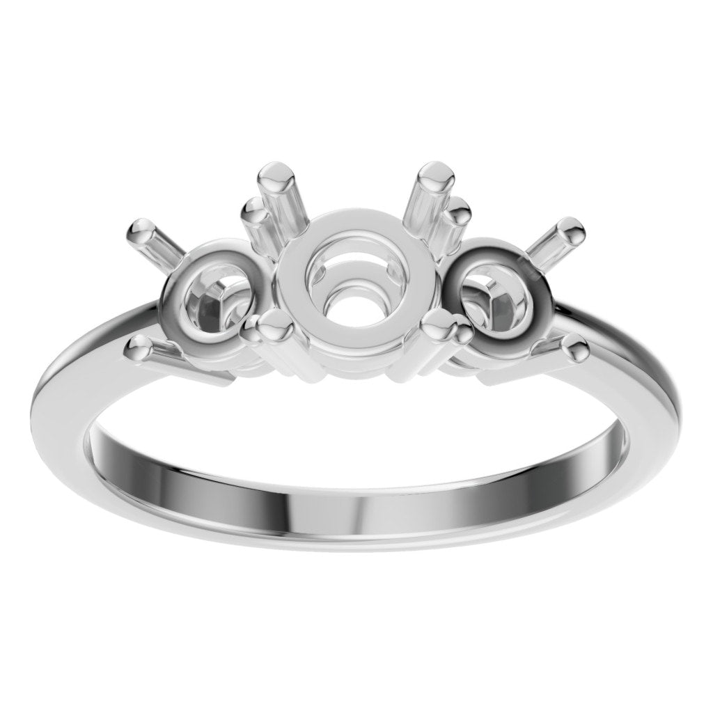 RI-2290 White Gold Ring UNSET - Front View