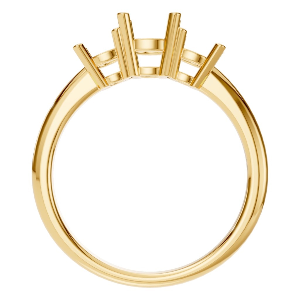 RI-2290 Yellow Gold Ring UNSET - Top View