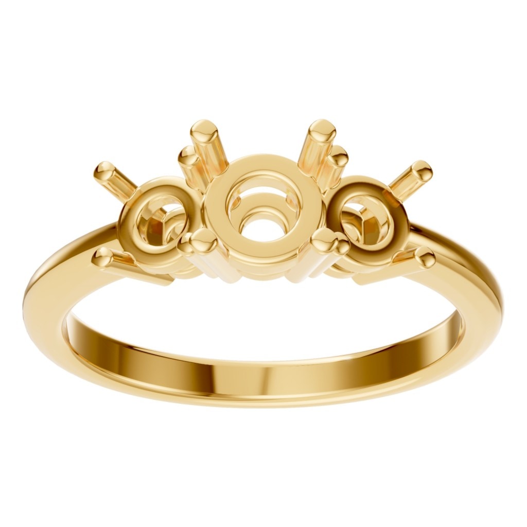 RI-2290 Yellow Gold Ring UNSET - Front View