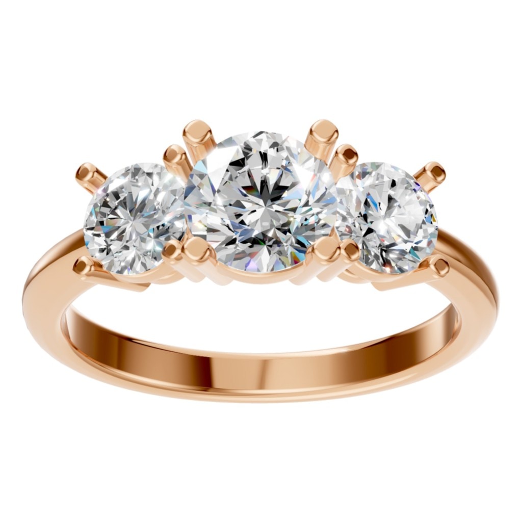 RI-2290 Rose Gold Ring SET - Front View