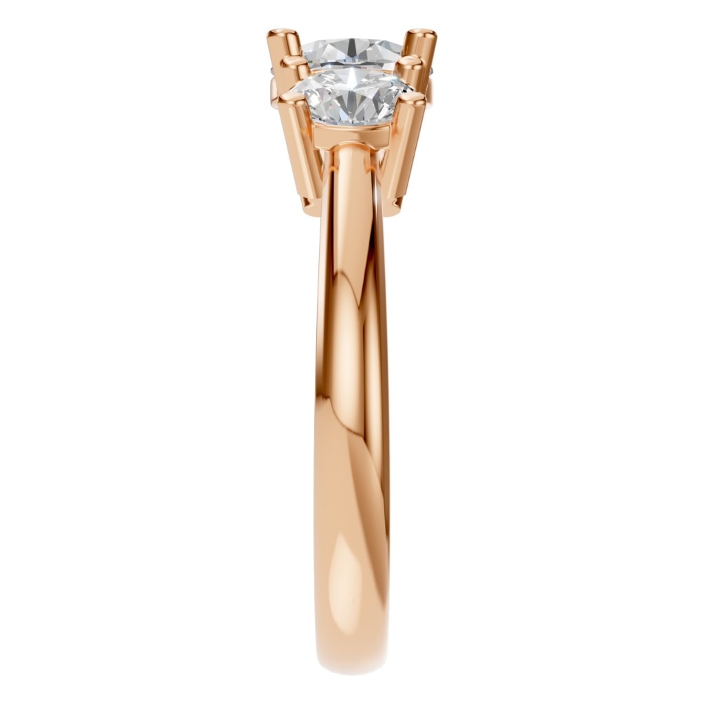 RI-2290 Rose Gold Ring SET - Side View