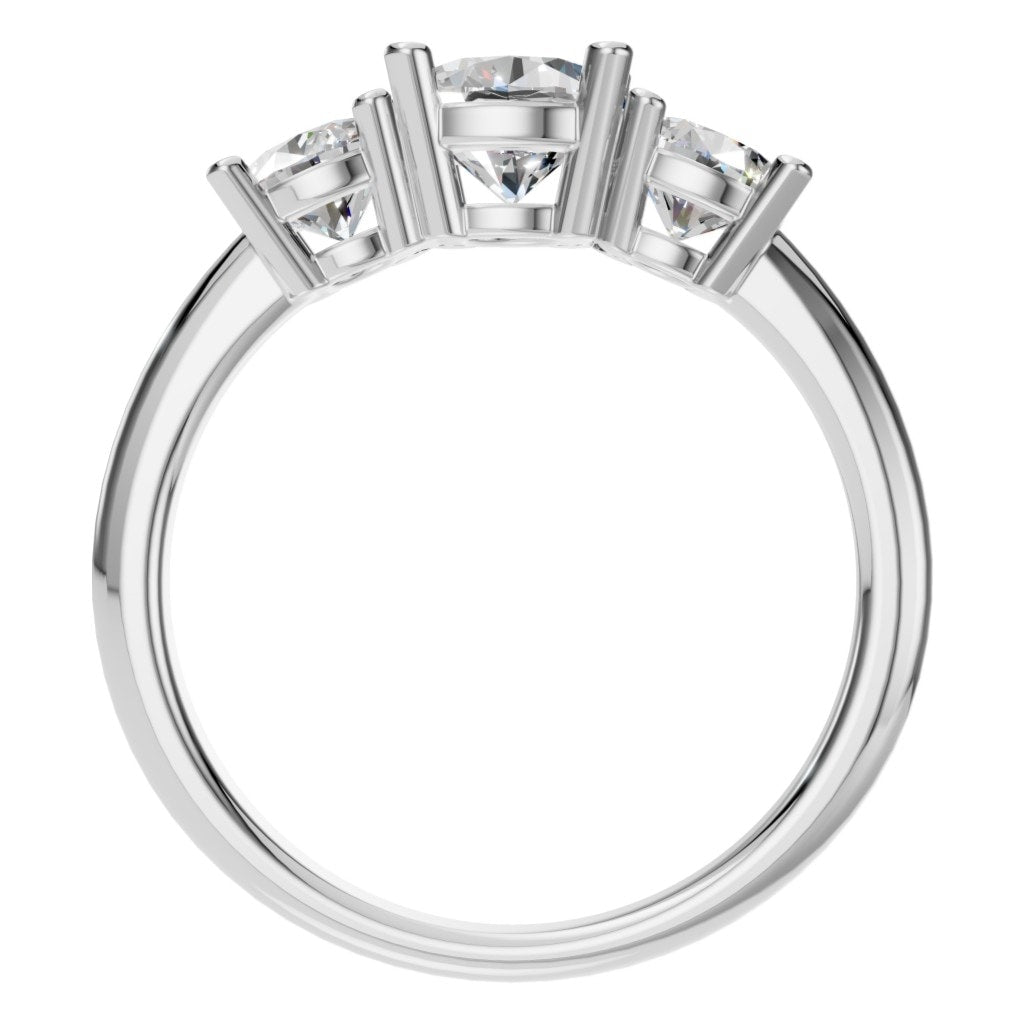RI-2290 White Gold Ring SET - Top View