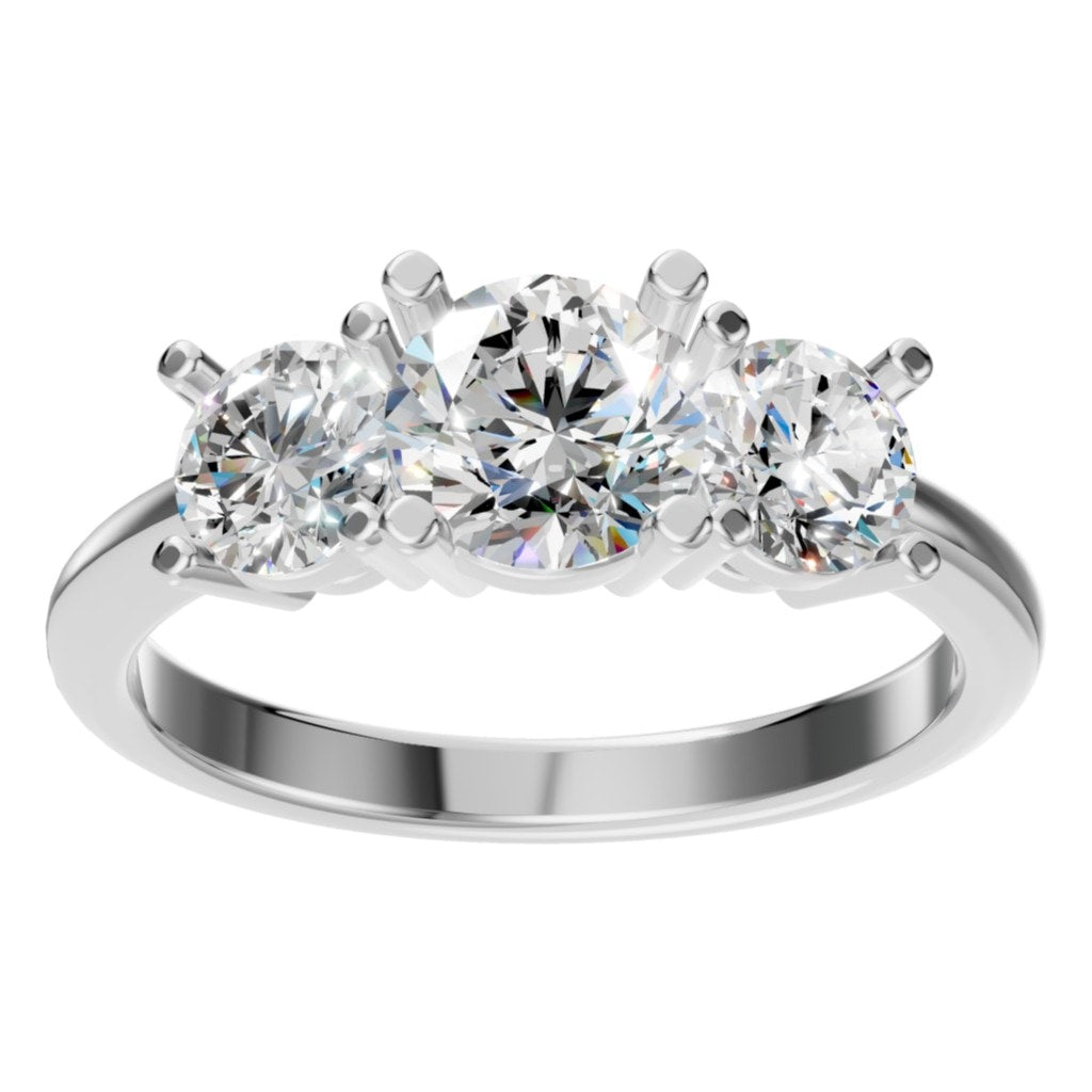 RI-2290 White Gold Ring SET - Front View