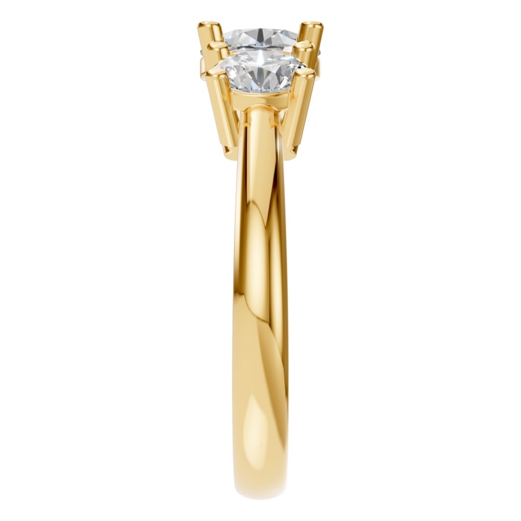 RI-2290 Yellow Gold Ring SET - Side View