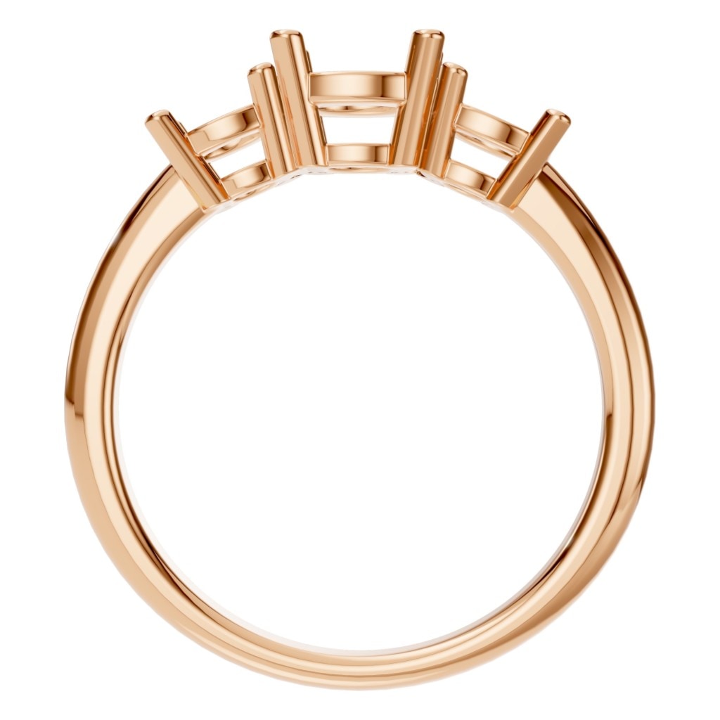 RI-2290 Rose Gold Ring UNSET - Top View