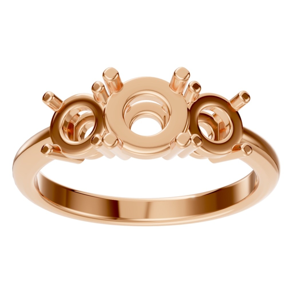 RI-2290 Rose Gold Ring UNSET - Front View