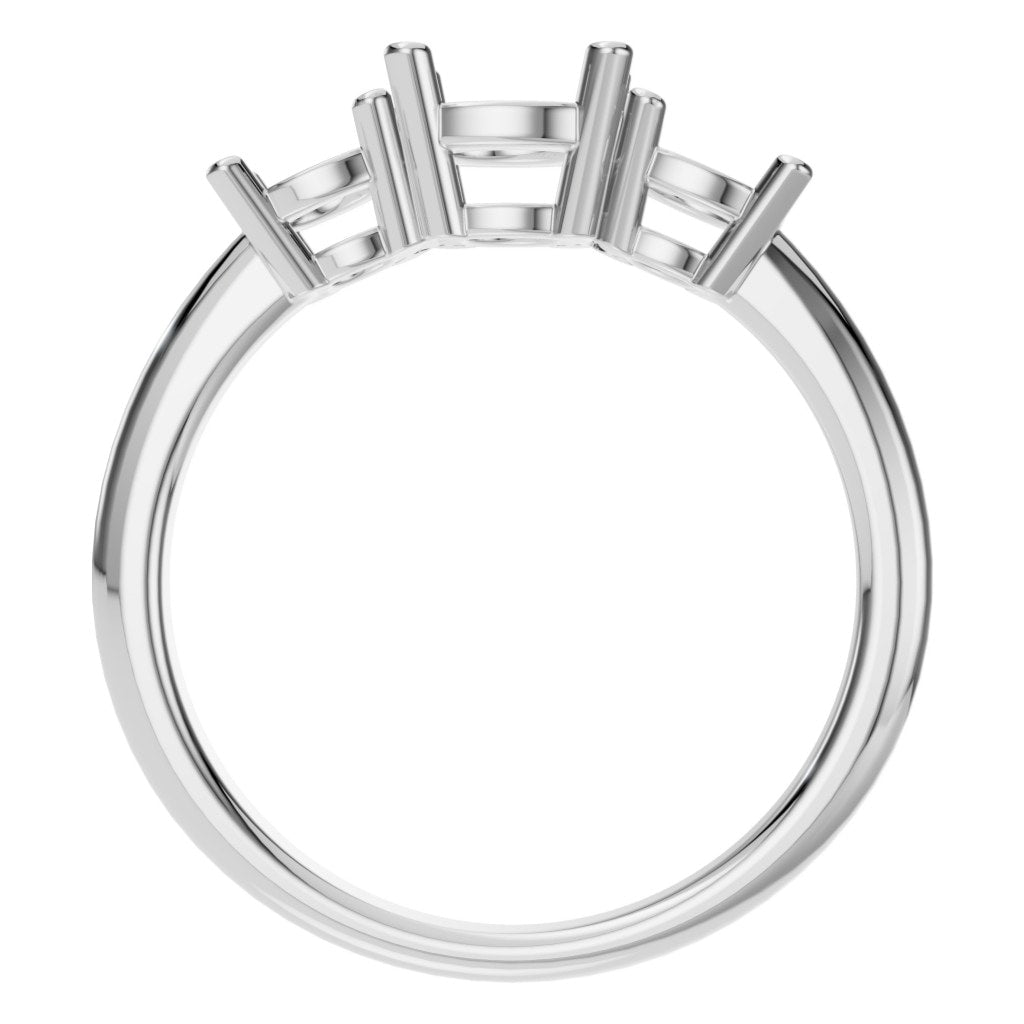 RI-2290 White Gold Ring UNSET - Top View
