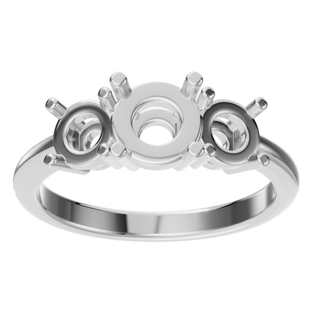 RI-2290 White Gold Ring UNSET - Front View