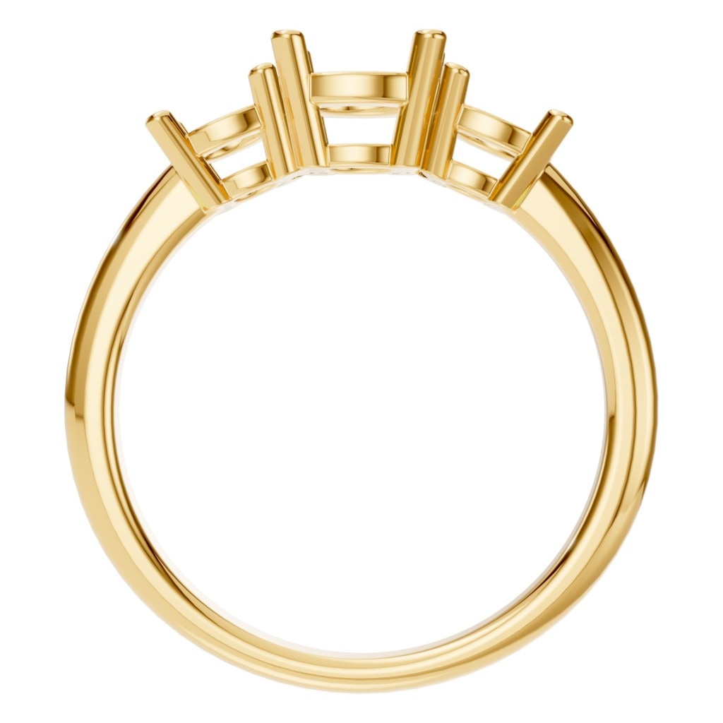 RI-2290 Yellow Gold Ring UNSET - Top View