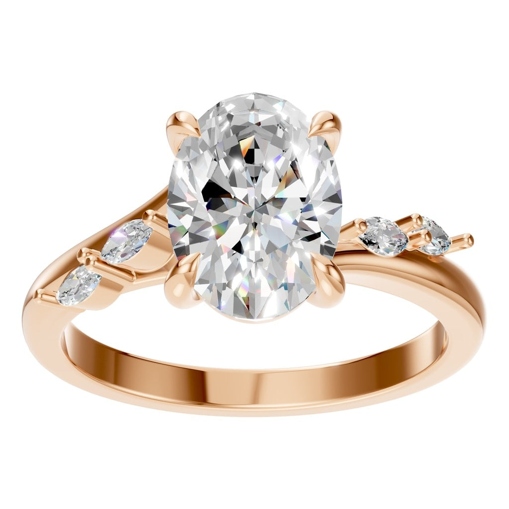 RI-2368 Rose Gold Ring SET - Front View