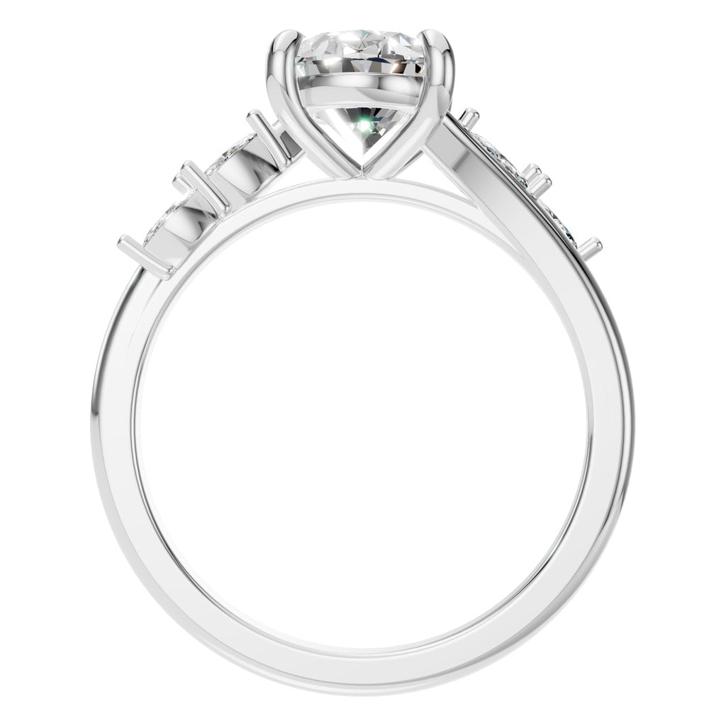 RI-2368 White Gold Ring SET - Top View