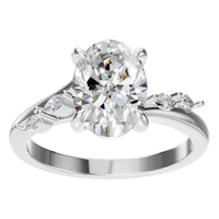 RI-2368 White Gold Ring SET - Front View