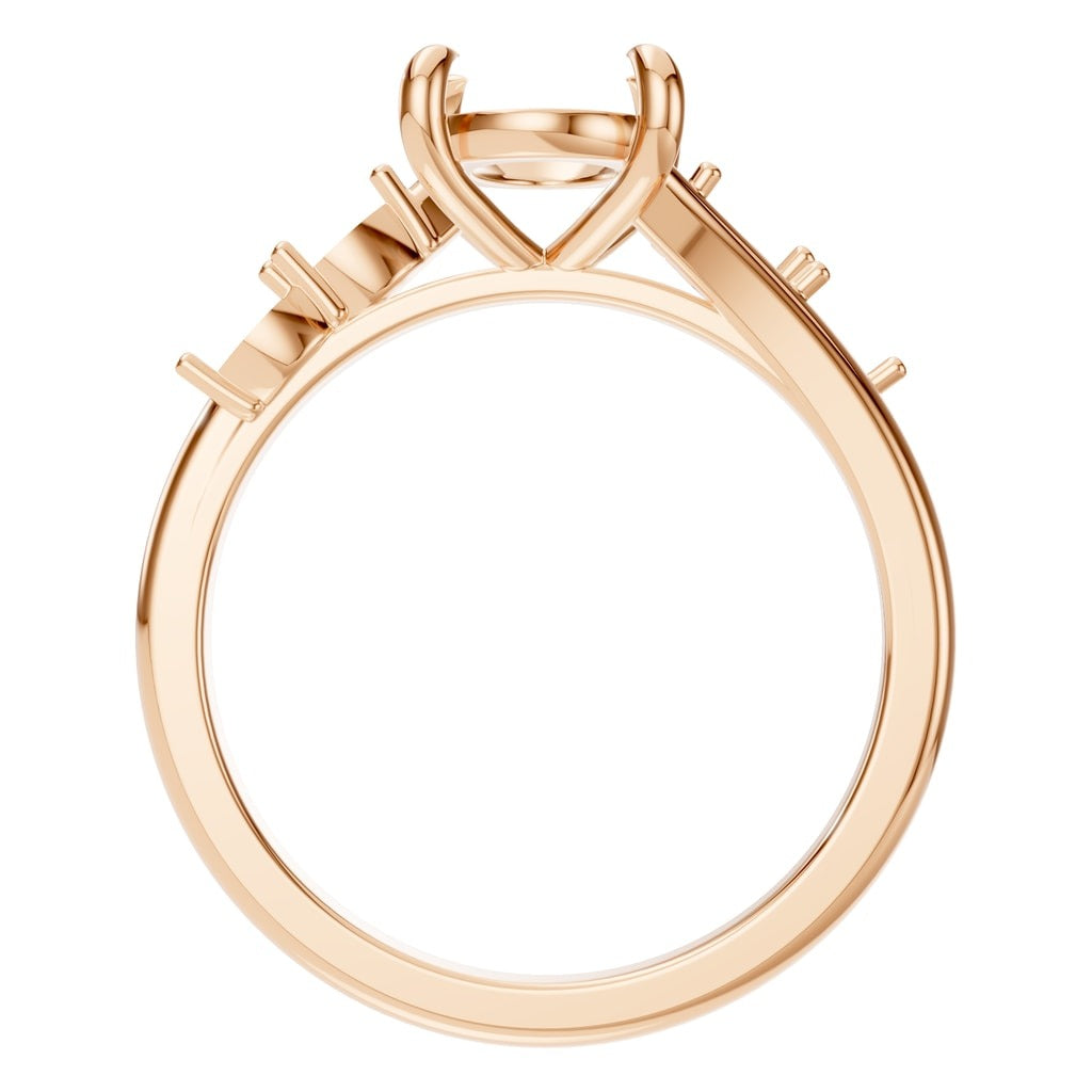 RI-2368 Rose Gold Ring UNSET - Top View