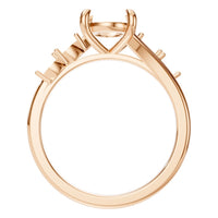 RI-2368 Rose Gold Ring UNSET - Top View