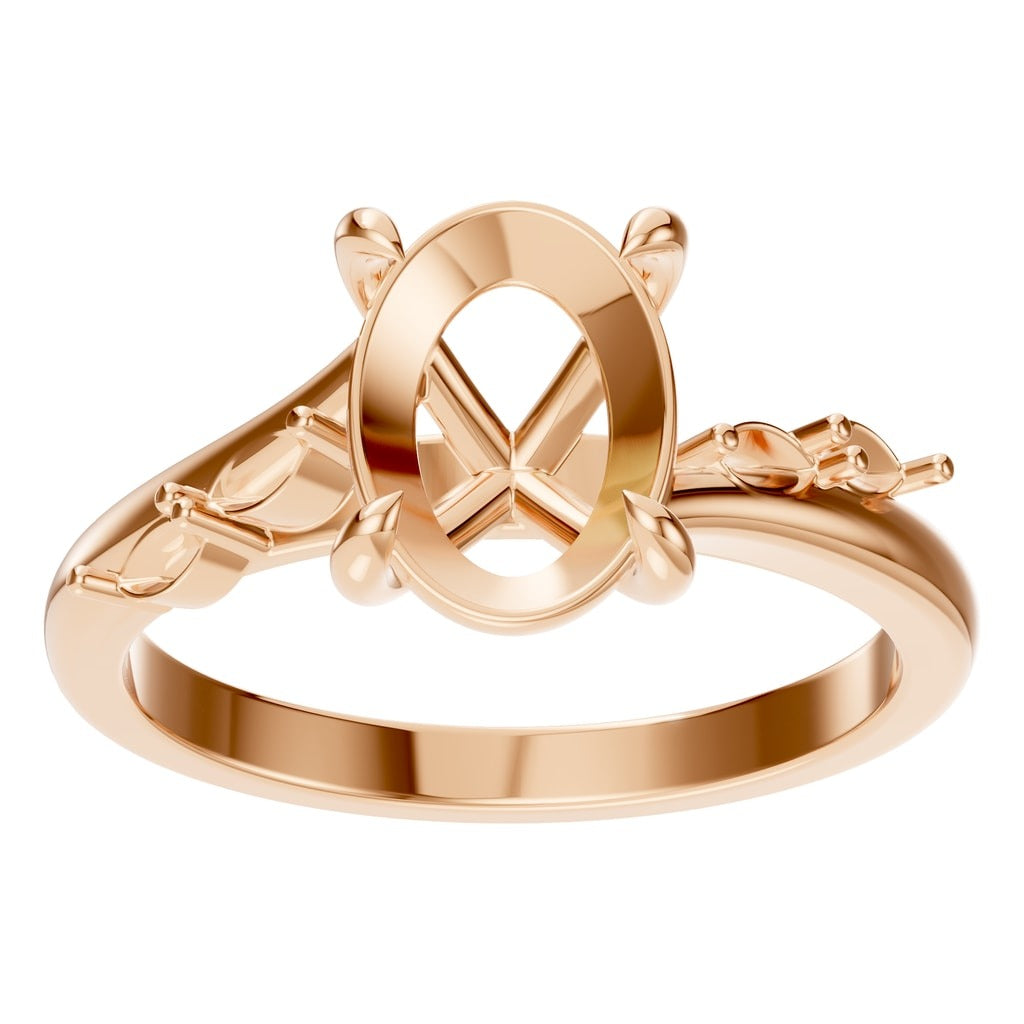 RI-2368 Rose Gold Ring UNSET - Front View