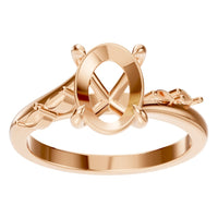 RI-2368 Rose Gold Ring UNSET - Front View