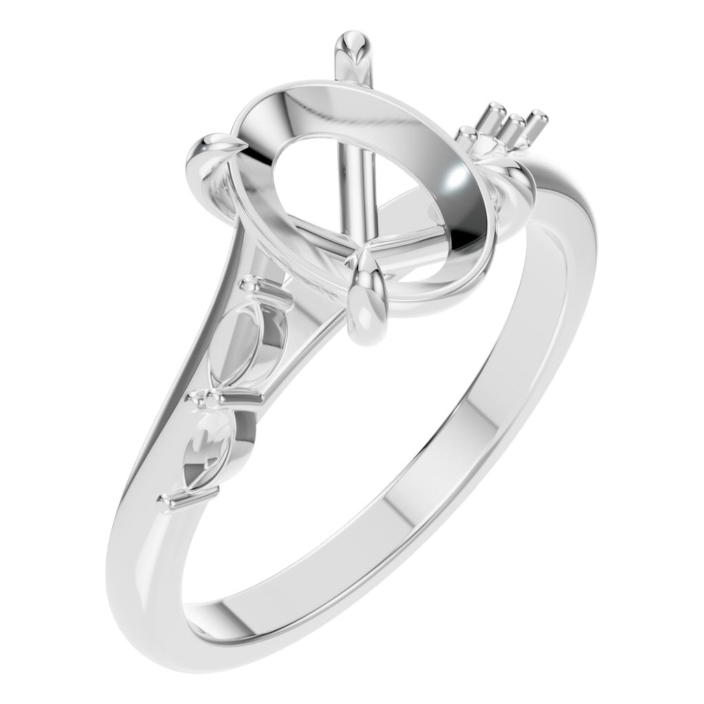 RI-2368 White Gold Ring UNSET - Main View