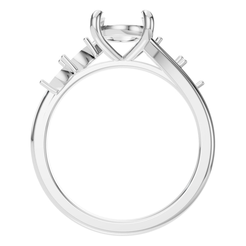 RI-2368 White Gold Ring UNSET - Top View