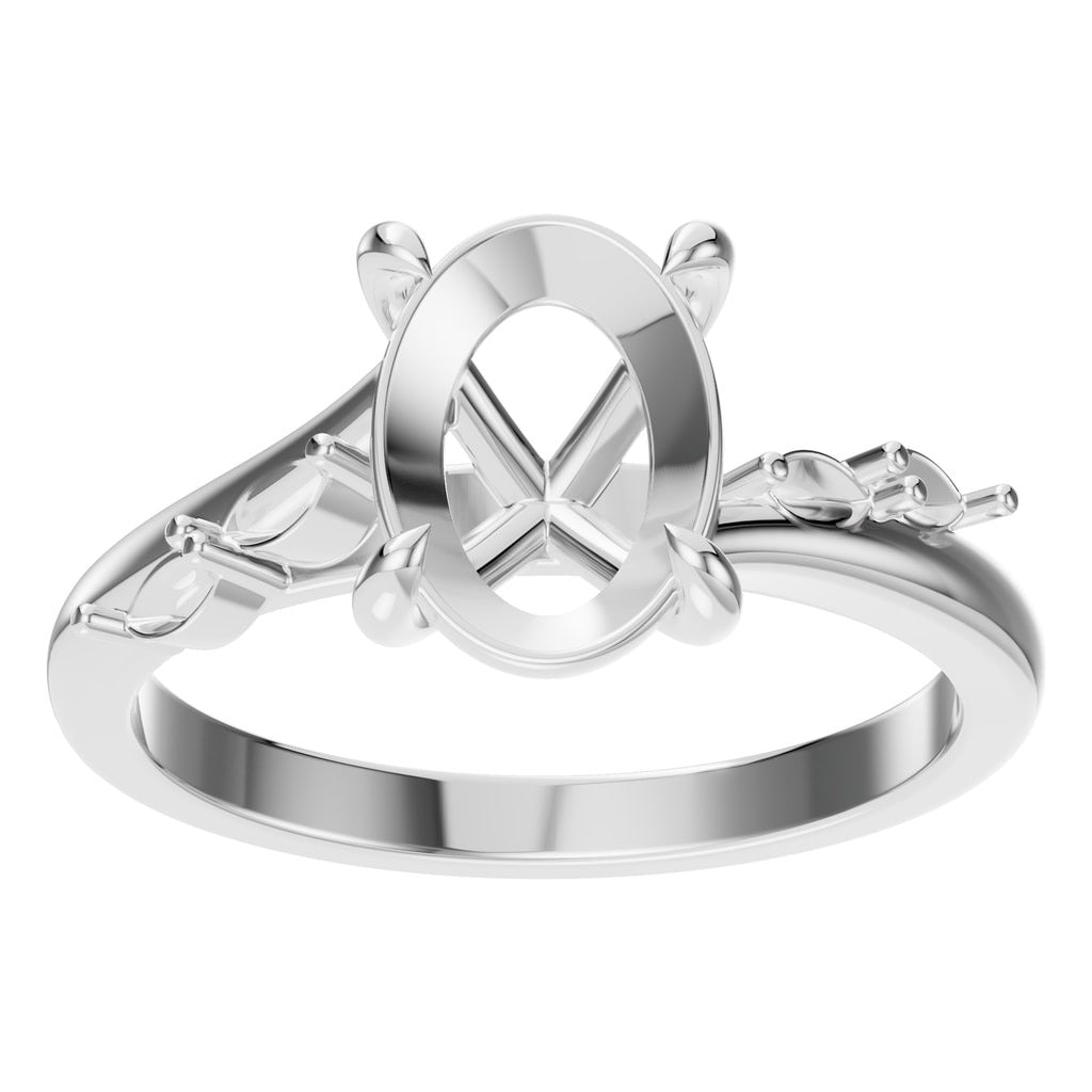 RI-2368 White Gold Ring UNSET - Front View