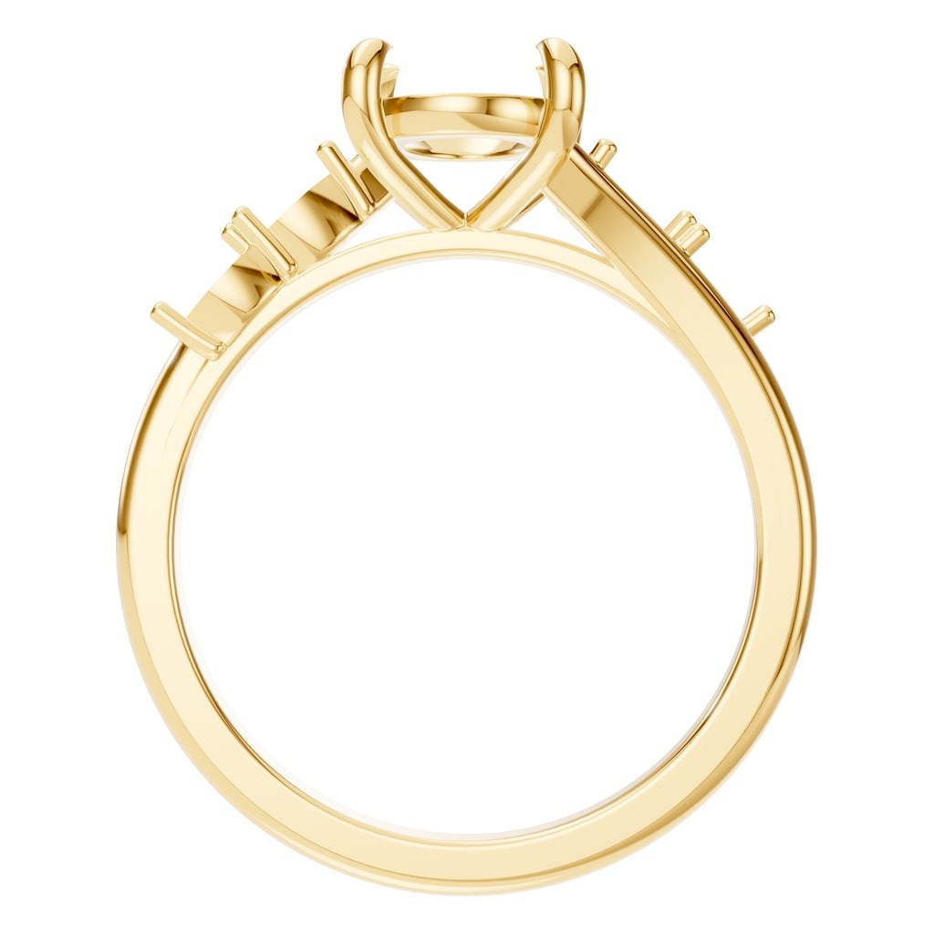 RI-2368 Yellow Gold Ring UNSET - Top View
