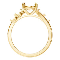 RI-2368 Yellow Gold Ring UNSET - Top View