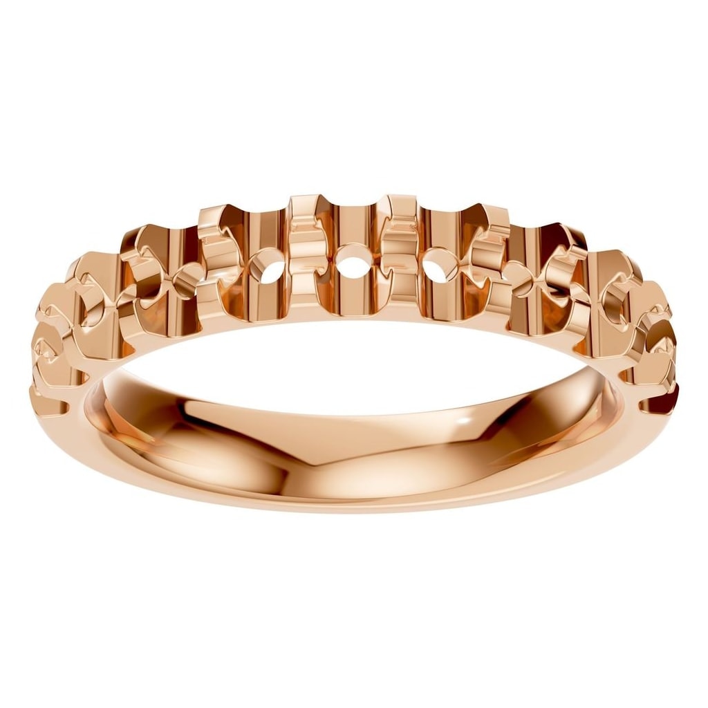 RI-2386 Rose Gold Ring UNSET - Front View