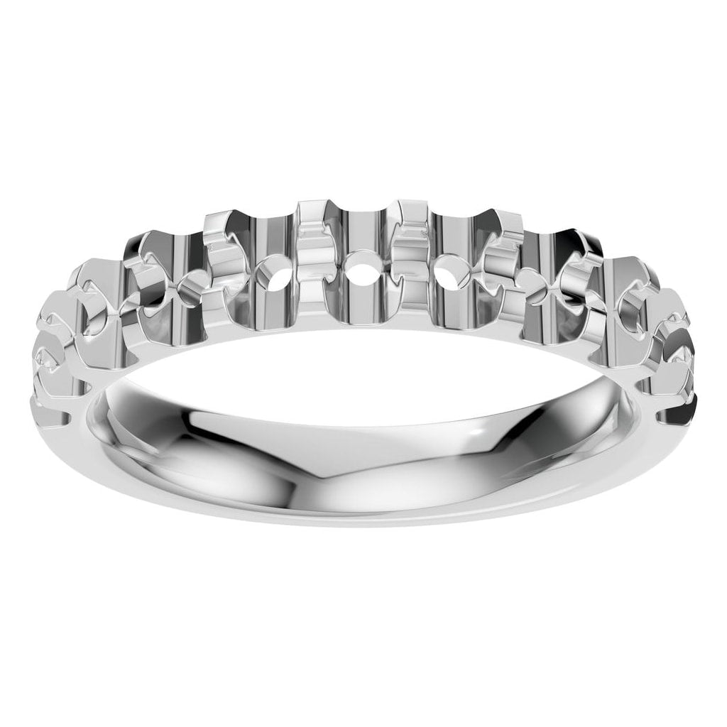 RI-2386 White Gold Ring UNSET - Front View