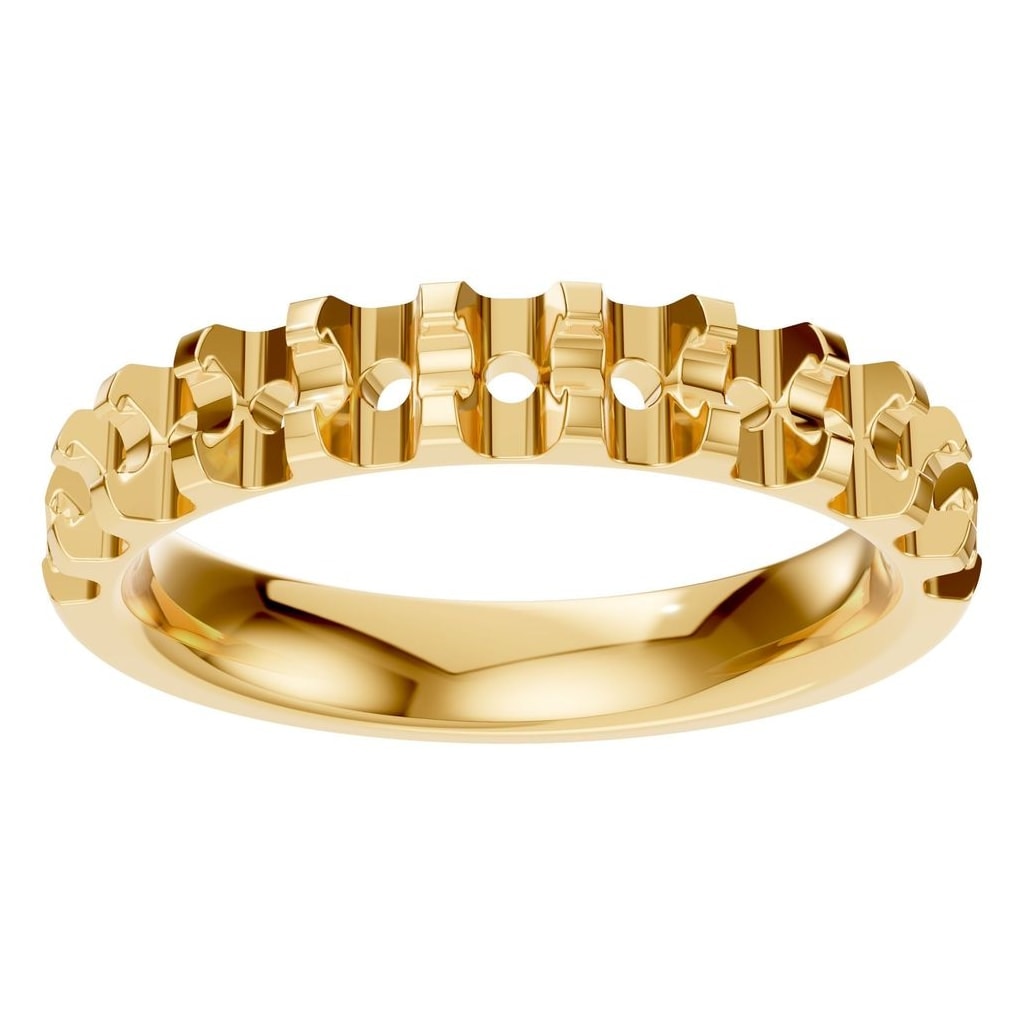RI-2386 Yellow Gold Ring UNSET - Front View