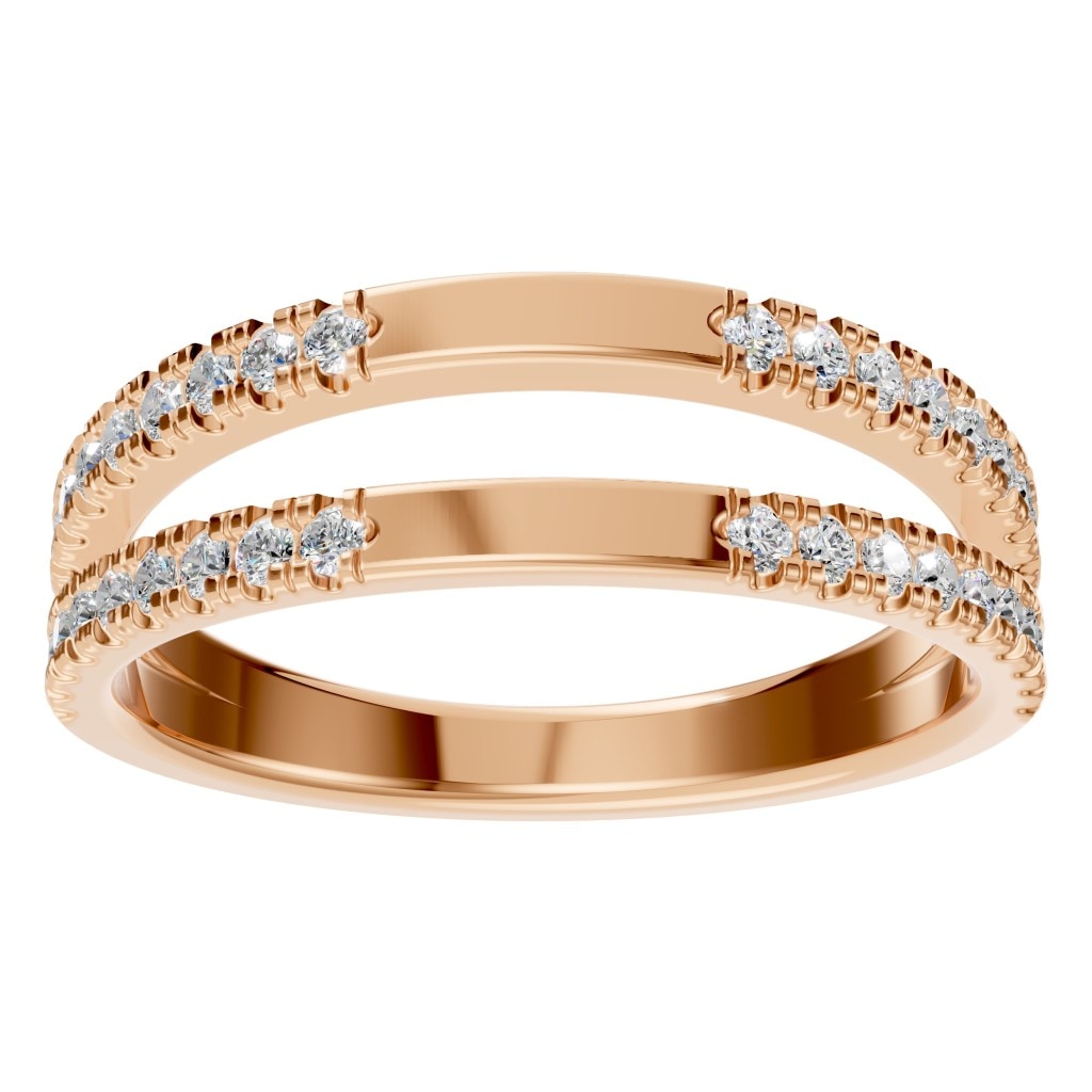 RI-2459 Rose Gold Ring SET - Front View