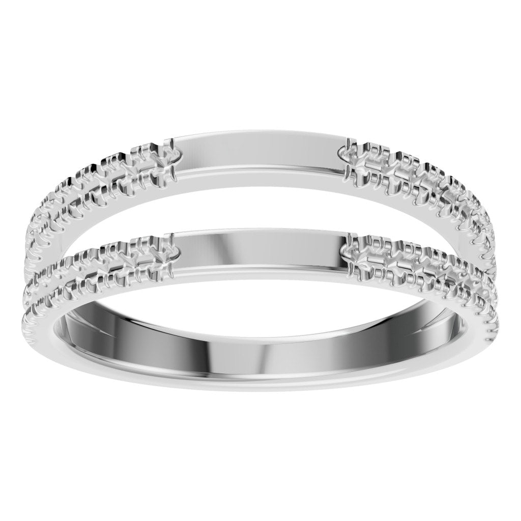 RI-2459 White Gold Ring UNSET - Front View