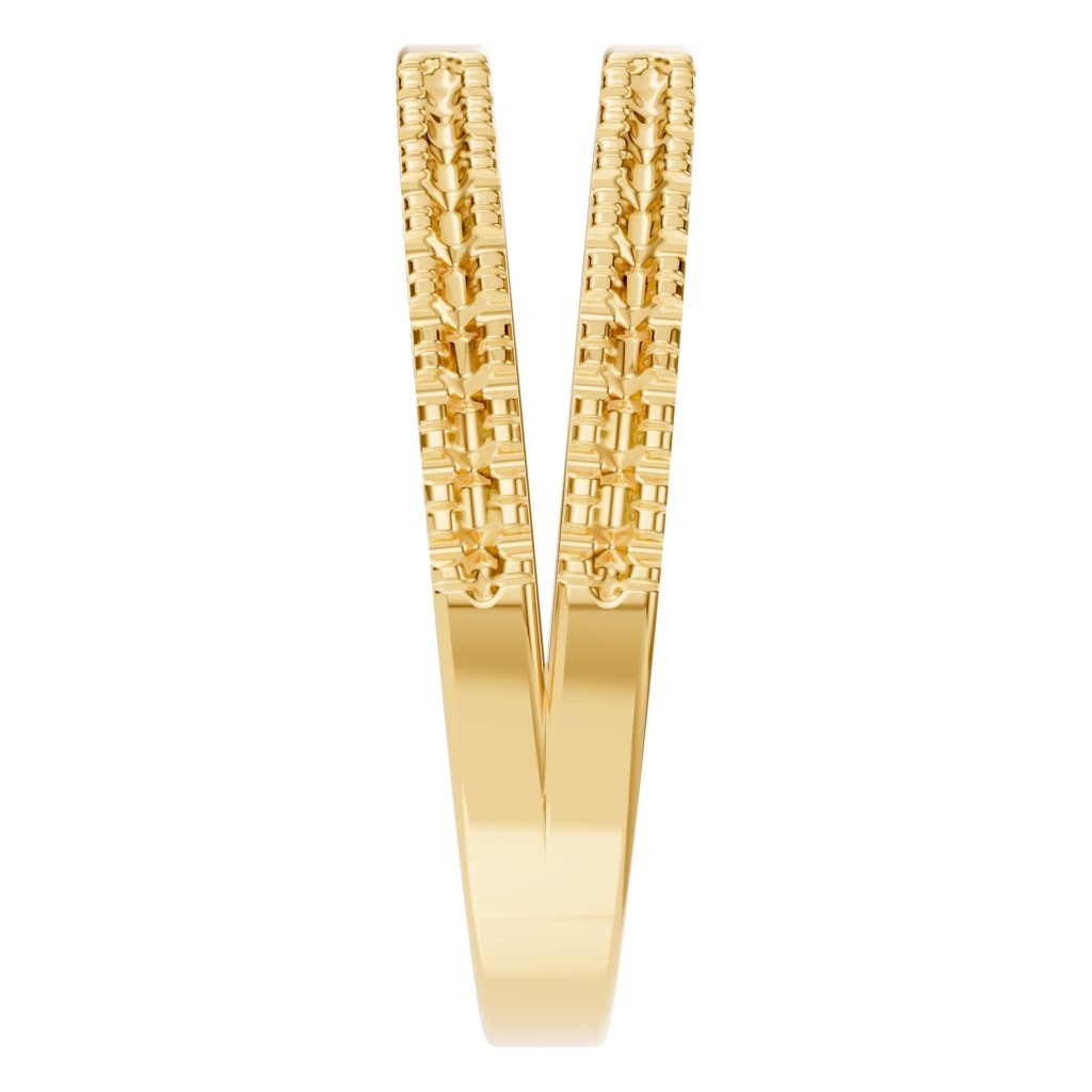 RI-2459 Yellow Gold Ring UNSET - Side View