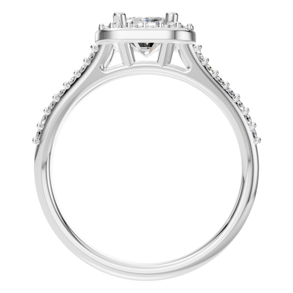 RI-2542 White Gold Ring SET - Top View
