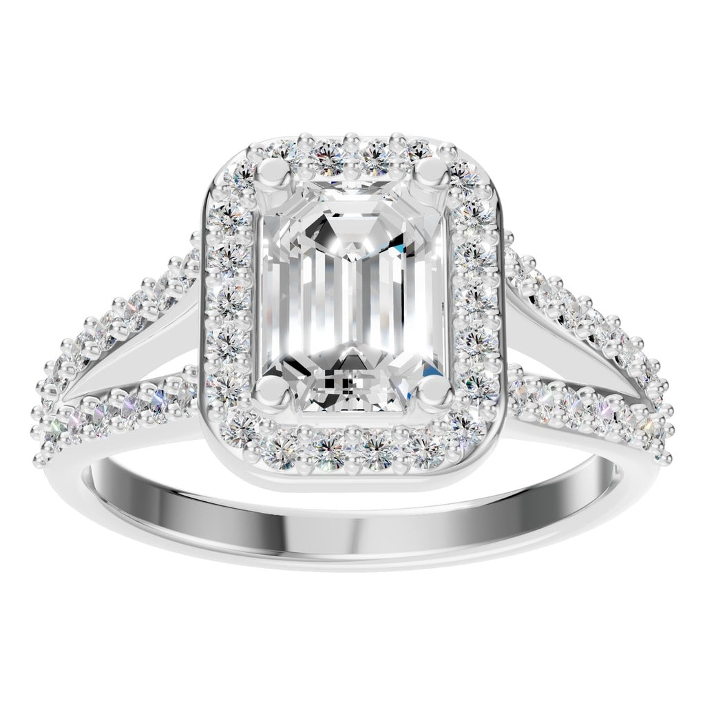 RI-2542 White Gold Ring SET - Front View