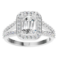 RI-2542 White Gold Ring SET - Front View
