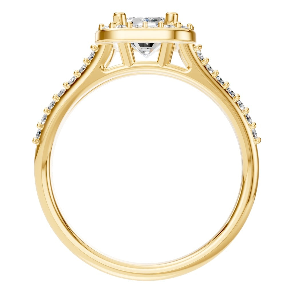 RI-2542 Yellow Gold Ring SET - Top View