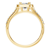 RI-2542 Yellow Gold Ring SET - Top View