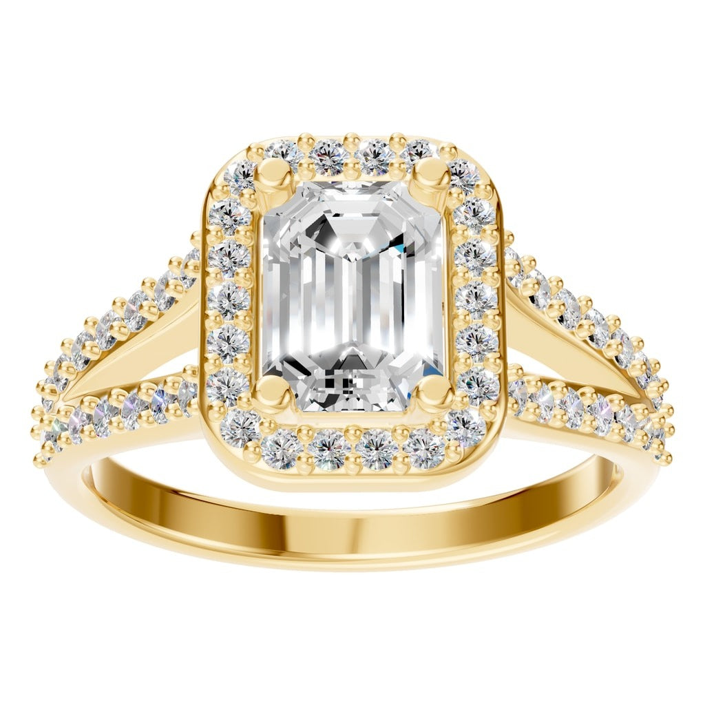 RI-2542 Yellow Gold Ring SET - Front View