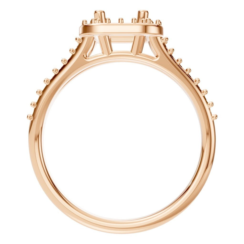 RI-2542 Rose Gold Ring UNSET - Top View