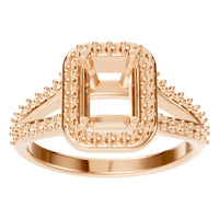 RI-2542 Rose Gold Ring UNSET - Front View