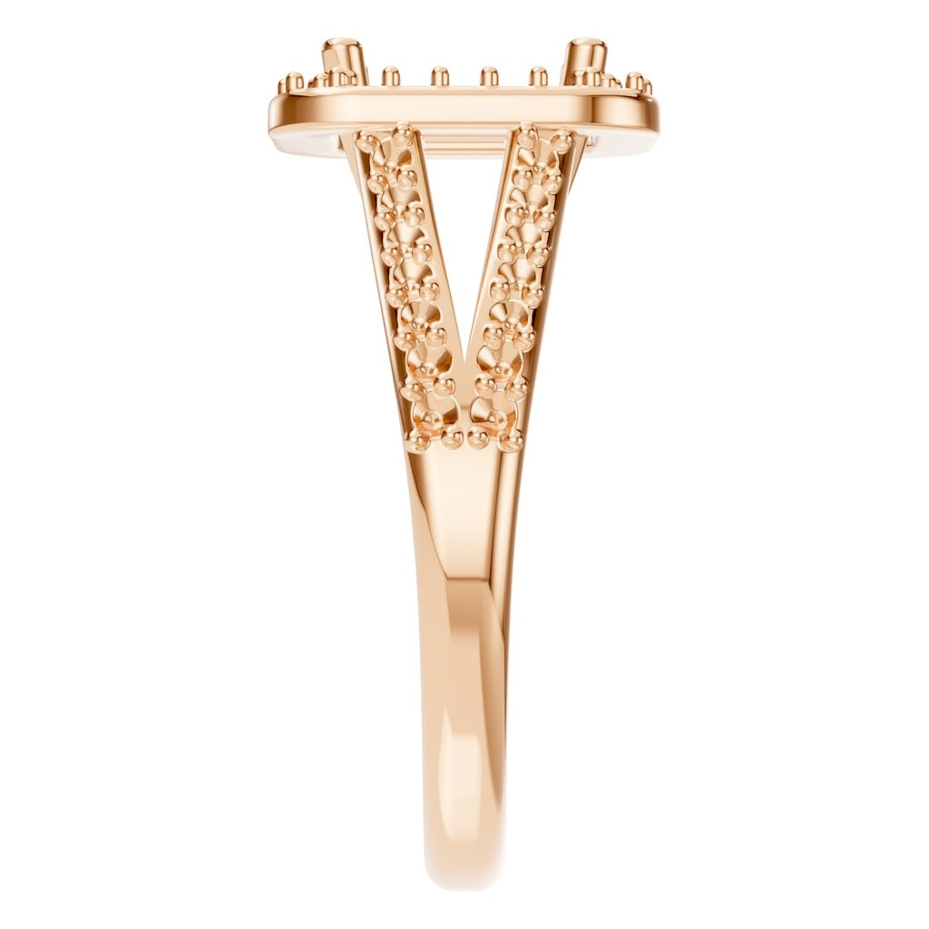 RI-2542 Rose Gold Ring UNSET - Side View