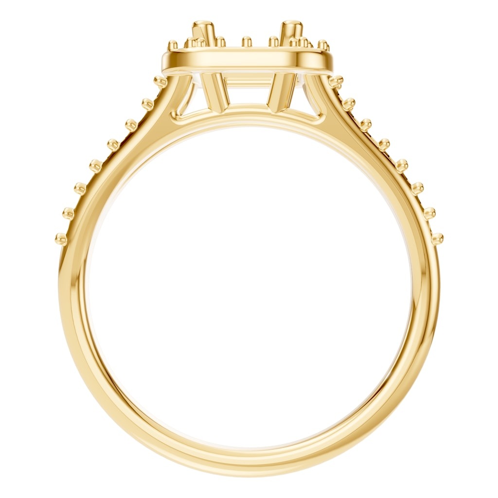 RI-2542 Yellow Gold Ring UNSET - Top View