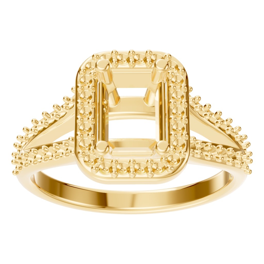 RI-2542 Yellow Gold Ring UNSET - Front View