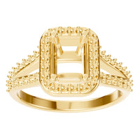 RI-2542 Yellow Gold Ring UNSET - Front View