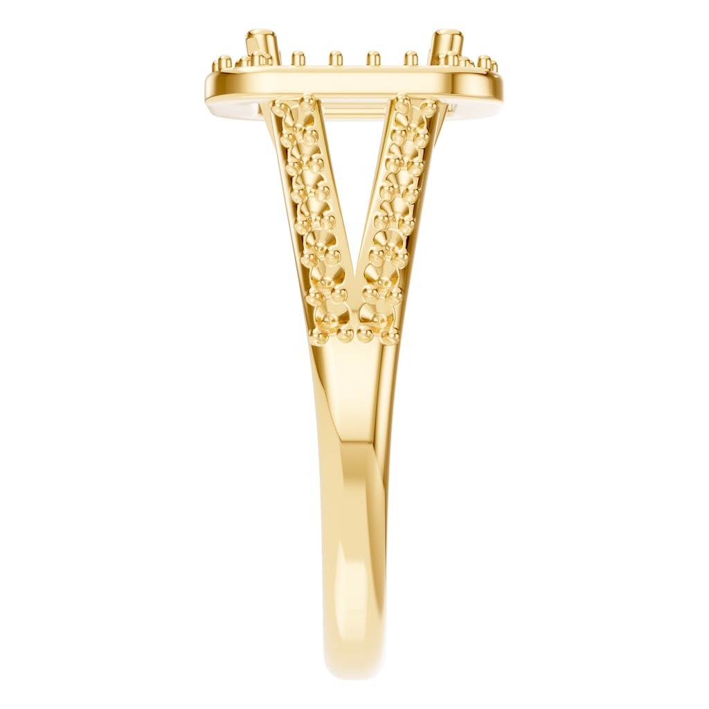 RI-2542 Yellow Gold Ring UNSET - Side View