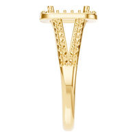 RI-2542 Yellow Gold Ring UNSET - Side View